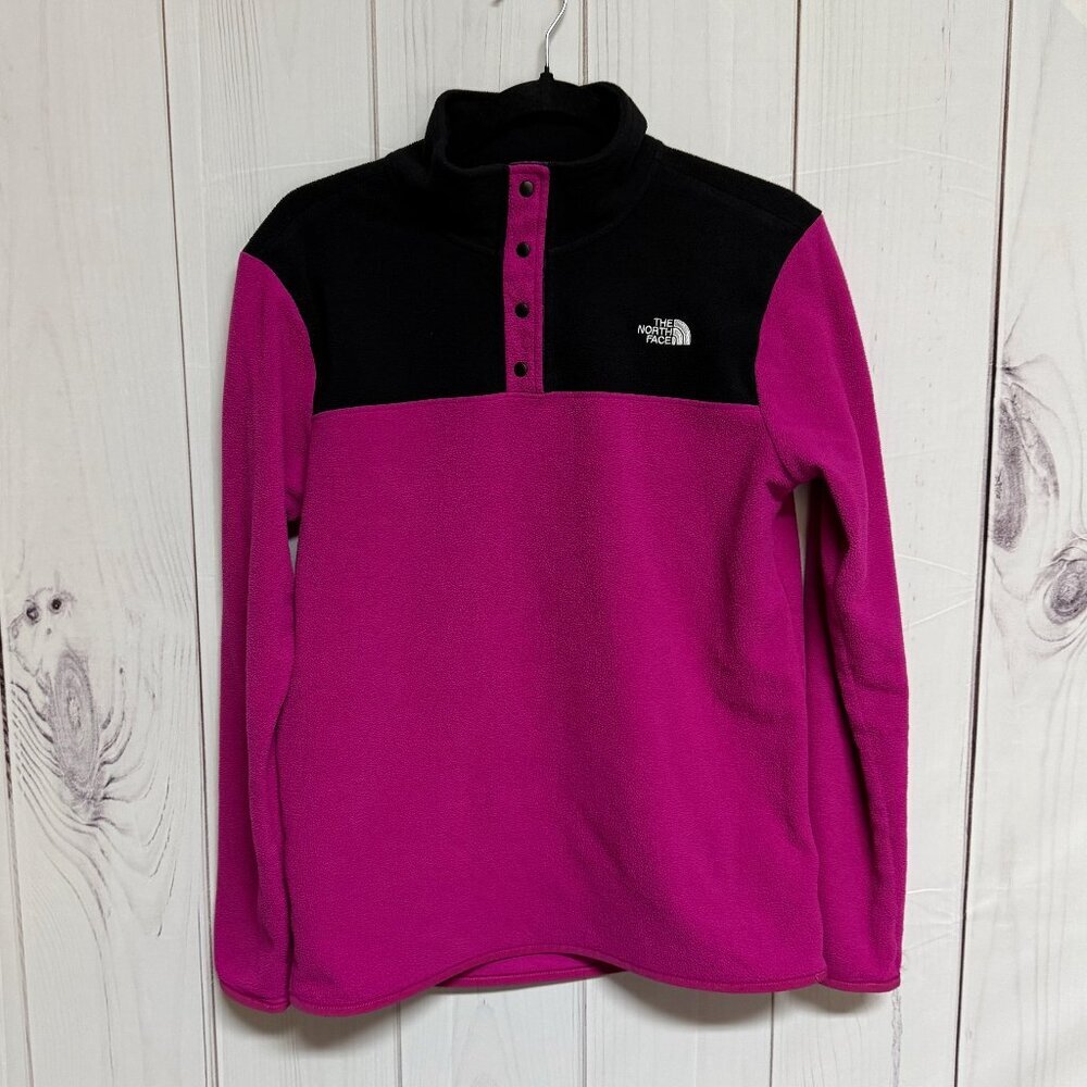 The North Face TKA Glacier 1/4-Snap Fleece – Dark Pink/Black – M – EUC